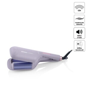AR5112 Hypnose Ionmax Profesyonel WAG Maşa, Hızlı Isınan, 32 mm Turmalin Seramik, İyonlu, Lila