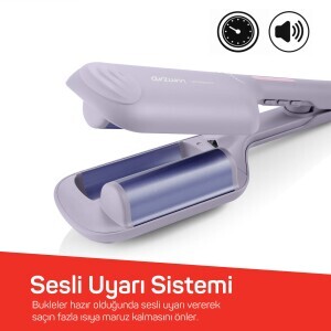 AR5112 Hypnose Ionmax Profesyonel WAG Maşa, Hızlı Isınan, 32 mm Turmalin Seramik, İyonlu, Lila - 5