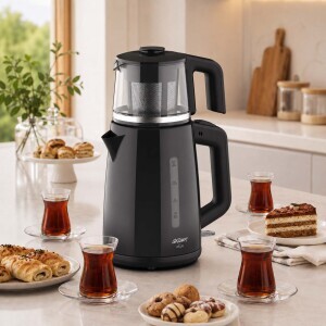 AR3151 Jollie Çay Makinesi 1650W, 1 L Demlik Kapasitesi, Siyah (1)