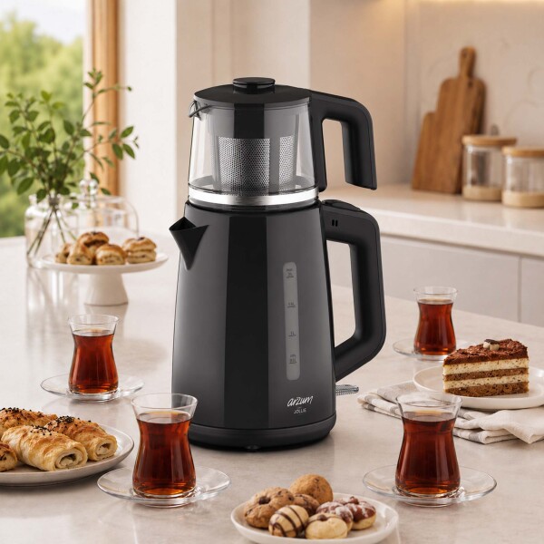 AR3151 Jollie Çay Makinesi 1650W, 1 L Demlik Kapasitesi, Siyah - 2