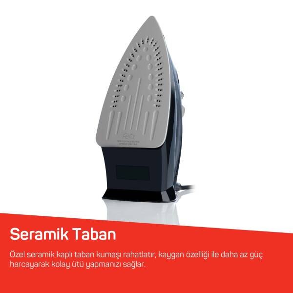FL663 Liena Seramik Tabanlı Ütü, 2400W, 120 g/dk Şok Buhar, Otomatik Temizleme, Dik Buhar, Siyah - 3
