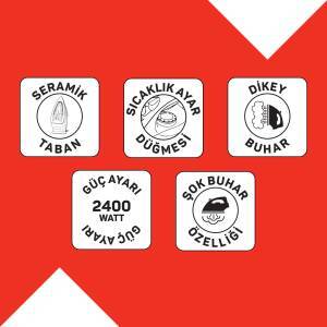 FL663 Liena Seramik Tabanlı Ütü, 2400W, 120 g/dk Şok Buhar, Otomatik Temizleme, Dik Buhar, Siyah - 6
