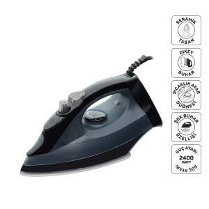 FL663 Liena Seramik Tabanlı Ütü, 2400W, 120 g/dk Şok Buhar, Otomatik Temizleme, Dik Buhar, Siyah