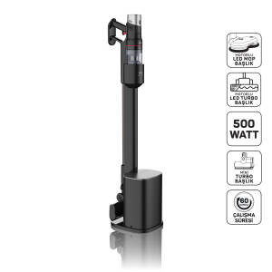 AR4211 MagiClean FlexBin İstasyonlu Dikey Şarjlı Süpürge 500W, BLDC Motor, Siyah