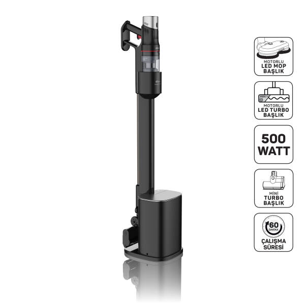 AR4211 MagiClean FlexBin İstasyonlu Dikey Şarjlı Süpürge 500W, BLDC Motor, Siyah - 1