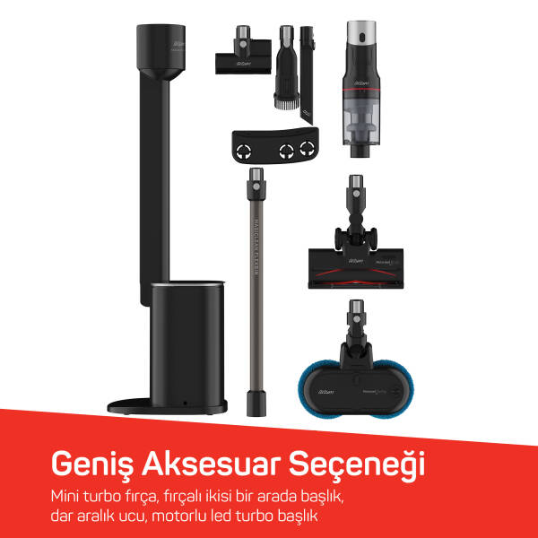 AR4211 MagiClean FlexBin İstasyonlu Dikey Şarjlı Süpürge 500W, BLDC Motor, Siyah - 10