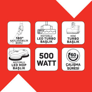 MagiClean HydroFlex Dikey Şarjlı Süpürge - Siyah - AR4210 - 11