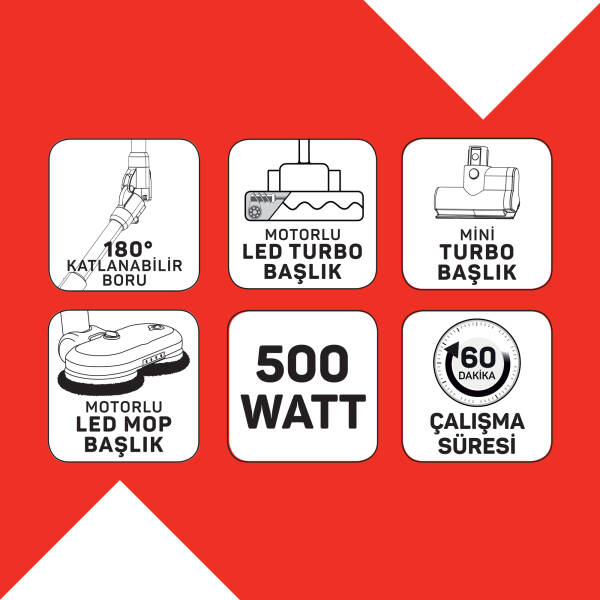 MagiClean HydroFlex Dikey Şarjlı Süpürge - Siyah - AR4210 - 11