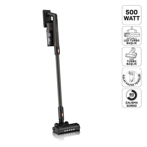 AR4208 Magiclean Propower Şarjlı Dikey Süpürge 500 W, BLDC Motor Gücü, 60 Dk Kullanım, Siyah - 1