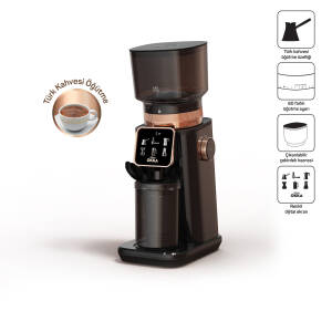 OK0044 Master Grind Kahve Öğütücü, 60 Öğütme Ayarlı, Dijital Ekranlı, Bakır