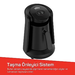 OK0049 Minio Közde Türk Kahvesi Makinesi Bol Köpüklü Közde Lezzeti, 4 Fincan Kapasiteli, Siyah - 5