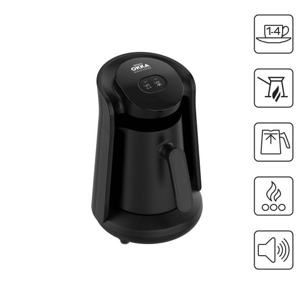 OK0049 Minio Közde Türk Kahvesi Makinesi Bol Köpüklü Közde Lezzeti, 4 Fincan Kapasiteli, Siyah - 1