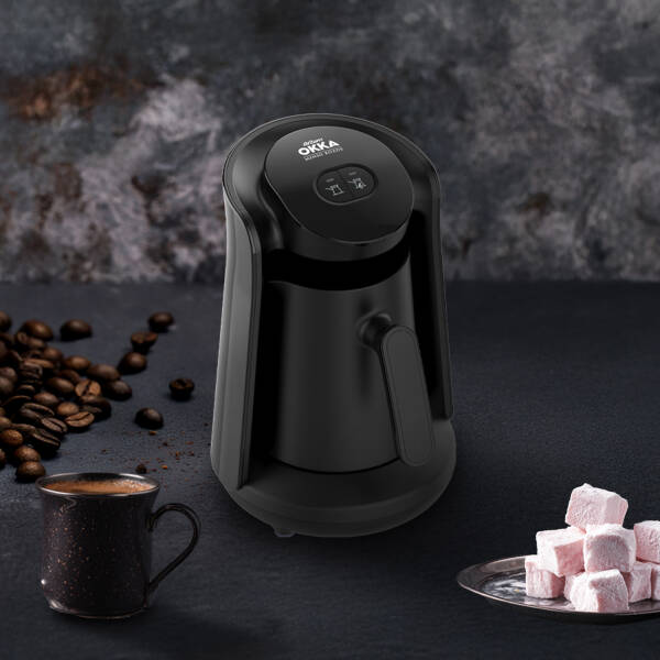 OK0049 Minio Közde Türk Kahvesi Makinesi Bol Köpüklü Közde Lezzeti, 4 Fincan Kapasiteli, Siyah - 2