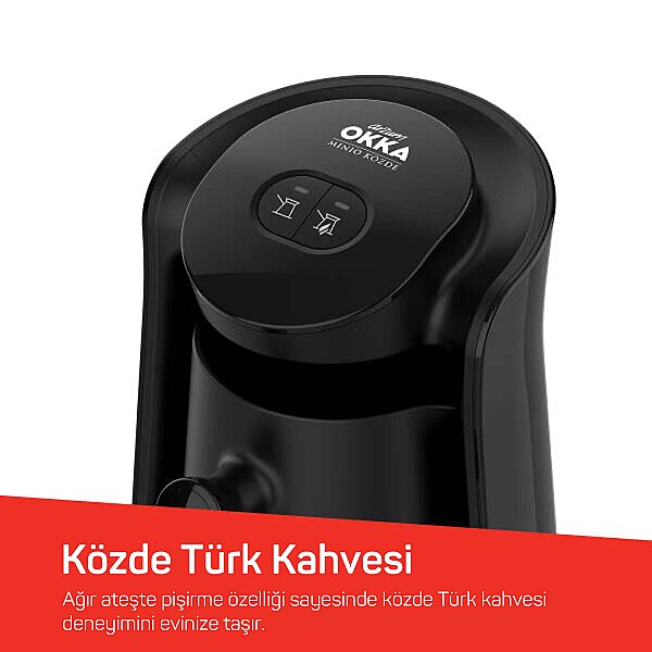 OK0049 Minio Közde Türk Kahvesi Makinesi Bol Köpüklü Közde Lezzeti, 4 Fincan Kapasiteli, Siyah - 4