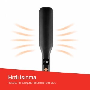 AR5192 Mona Sense Geniş Plakalı Saç Düzleştirici, Keratin ve Argan Yağlı Plaka, İyon Teknolojisi, Siyah - 7