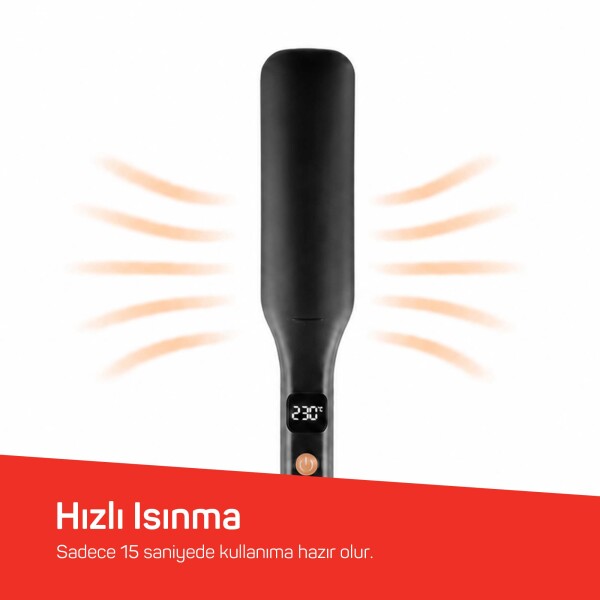 AR5192 Mona Sense Geniş Plakalı Saç Düzleştirici, Keratin ve Argan Yağlı Plaka, İyon Teknolojisi, Siyah - 7