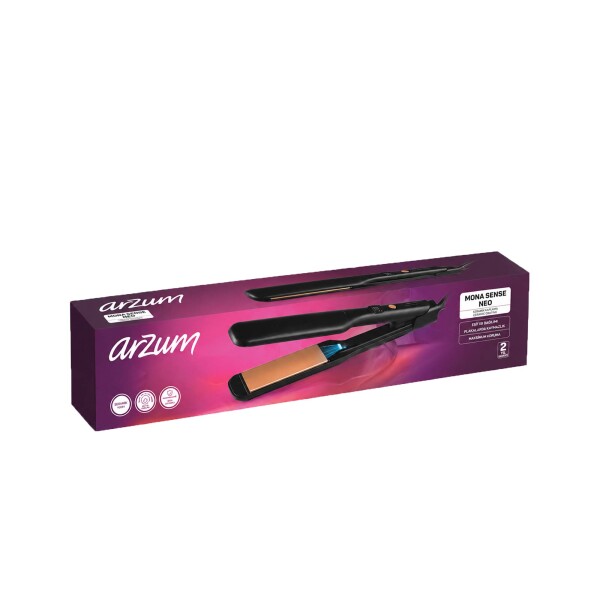 AR5192 Mona Sense Geniş Plakalı Saç Düzleştirici, Keratin ve Argan Yağlı Plaka, İyon Teknolojisi, Siyah - 9