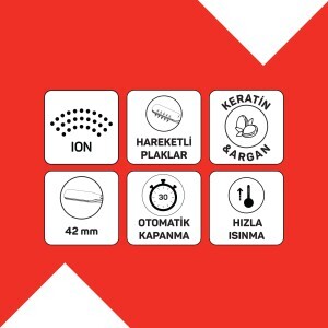 AR5192 Mona Sense Geniş Plakalı Saç Düzleştirici, Keratin ve Argan Yağlı Plaka, İyon Teknolojisi, Siyah - 10