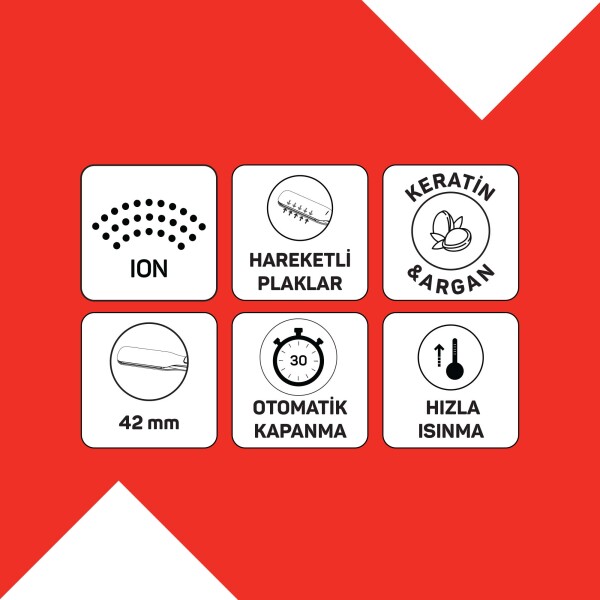 AR5192 Mona Sense Geniş Plakalı Saç Düzleştirici, Keratin ve Argan Yağlı Plaka, İyon Teknolojisi, Siyah - 10