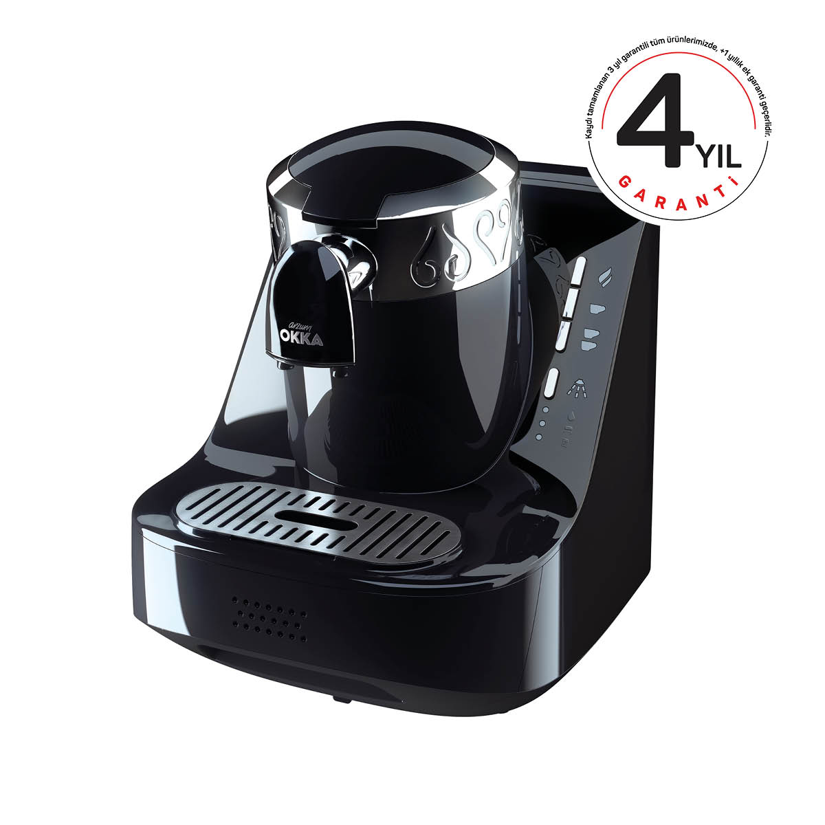 Arzum Okka Automatic Turkish Coffee Machine, Maker, USA 120V UL, Black/Chrome