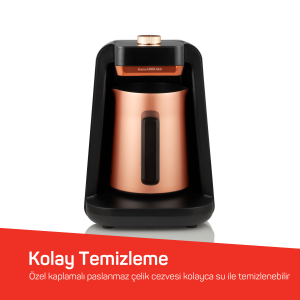 OK0020 Okka Rich Spin Pro Türk Kahvesi Makinesi 5 Fincan, 8 Farklı Mod, Taşma Önleyici Sistem, Bakır - 7