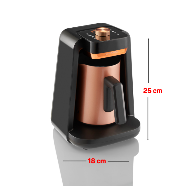 OK0020 Okka Rich Spin Pro Türk Kahvesi Makinesi 5 Fincan, 8 Farklı Mod, Taşma Önleyici Sistem, Bakır - 9