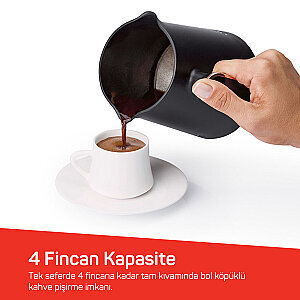 OK004 Okka Minio Türk Kahvesi Makinesi Taşma Önleyici Sistem, 4 Fincan Kapasiteli, Bakır - 5