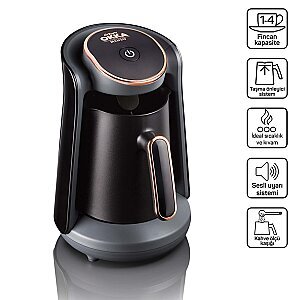 OK004 Okka Minio Türk Kahvesi Makinesi Taşma Önleyici Sistem, 4 Fincan Kapasiteli, Bakır