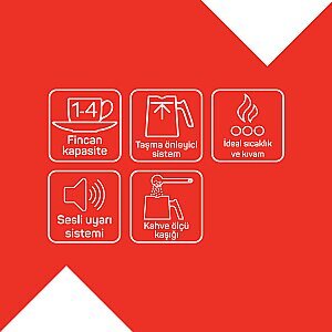 OK004 Okka Minio Türk Kahvesi Makinesi Taşma Önleyici Sistem, 4 Fincan Kapasiteli, Bakır - 8