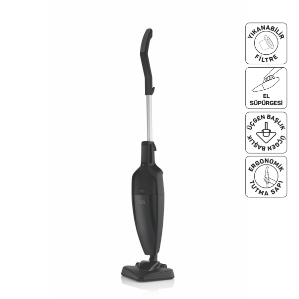FL492 Polvo Pro Dikey Elektrikli Süpürge 800W, Yıkanabilir Filtre, 0.4 L Toz Haznesi, Siyah			 - 1