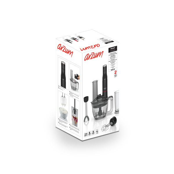 AR1149 Proart Multi Blender Seti 1200W, 5 Fonksiyonlu Doğrayıcı ve Rendeleme, Siyah - 9