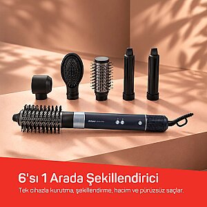 AR5166 Revolution BLDC Ionic Hava Üflemeli Saç Şekillendirici 6 Farklı Başlıklı, 1500W, Siyah - 3