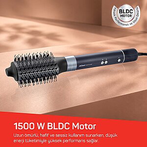 AR5166 Revolution BLDC Ionic Hava Üflemeli Saç Şekillendirici 6 Farklı Başlıklı, 1500W, Siyah - 4