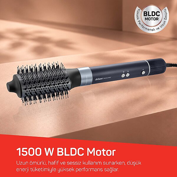 AR5166 Revolution BLDC Ionic Hava Üflemeli Saç Şekillendirici 6 Farklı Başlıklı, 1500W, Siyah - 4