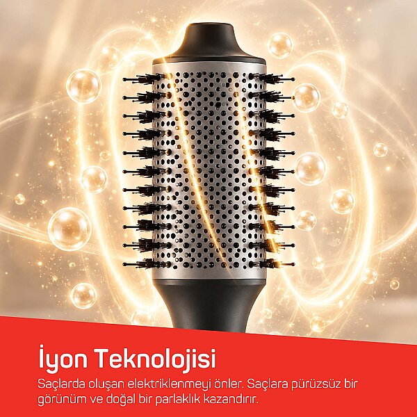 AR5166 Revolution BLDC Ionic Hava Üflemeli Saç Şekillendirici 6 Farklı Başlıklı, 1500W, Siyah - 5