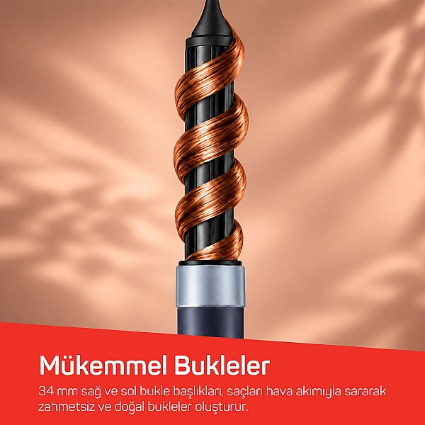 AR5166 Revolution BLDC Ionic Hava Üflemeli Saç Şekillendirici 6 Farklı Başlıklı, 1500W, Siyah - 11