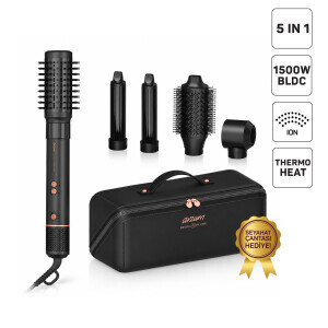 AR5198 Revolution Line BLDC Ionic Hava Üflemeli Saç Şekillendirici 5 Başlık, 1500W, Siyah