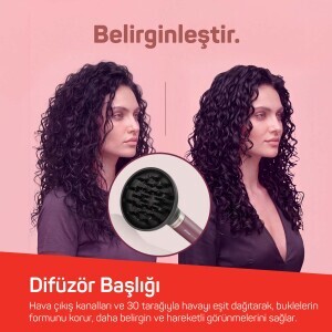 AR5195 Revo Pro BLDC Ionic Hava Üflemeli Saç Şekillendirici 7 Başlık, 1500W, Chery - 12