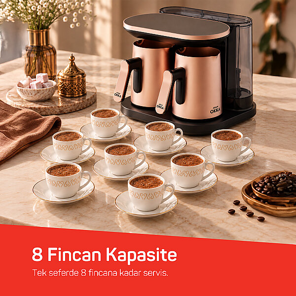  OK0051 Rich Duo Türk Kahvesi Makinesi,Taşma Önleyici Sistem, 4 Fincan Kapasiteli, Bakır - 7