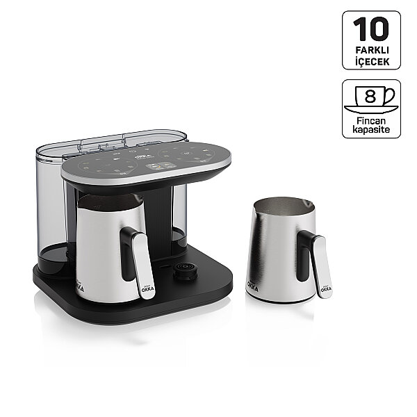  OK0051 Rich Duo Türk Kahvesi Makinesi,Taşma Önleyici Sistem, 4 Fincan Kapasiteli, Krom - 1