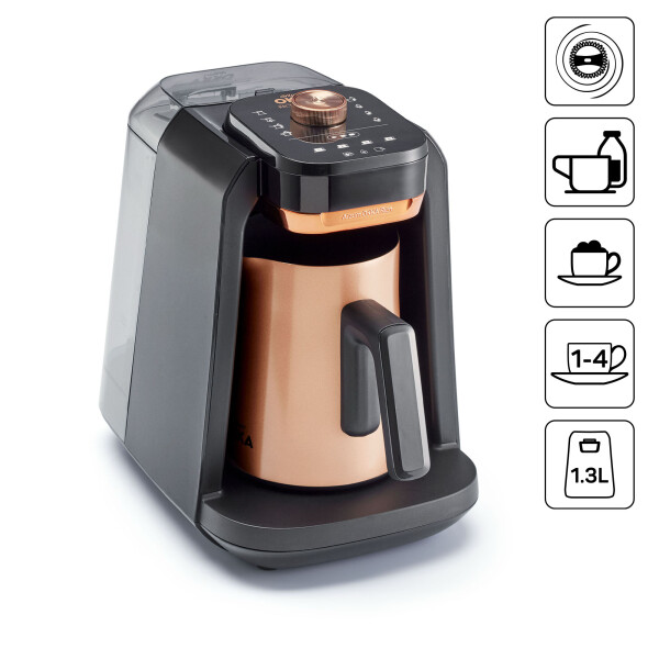 OK0036 Okka Rich Pro Plus Su Hazneli Türk Kahvesi Makinesi, Bakır - 1