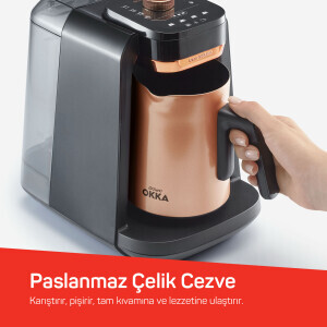 OK0036 Okka Rich Pro Plus Su Hazneli Türk Kahvesi Makinesi, Bakır - 5