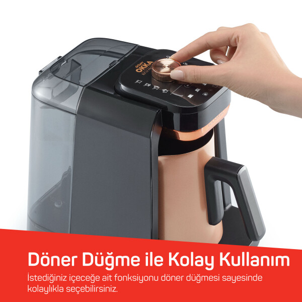 OK0036 Okka Rich Pro Plus Su Hazneli Türk Kahvesi Makinesi, Bakır - 6