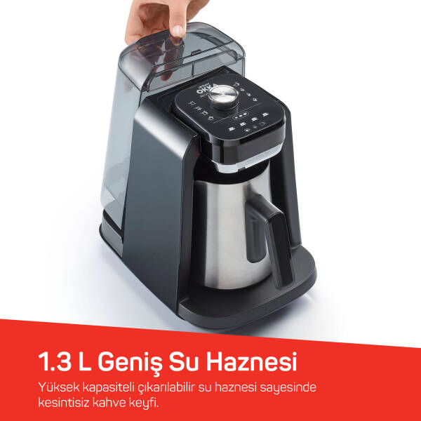 OK0036 Okka Rich Pro Plus Su Hazneli Türk Kahvesi Makinesi, Krom - 4
