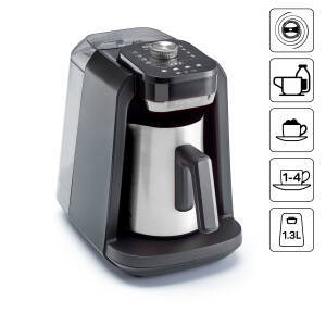 OK0036 Okka Rich Pro Plus Su Hazneli Türk Kahvesi Makinesi, Krom