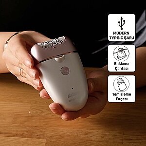 AR5175 Sateen Touch Şarjlı Epilasyon Seti, 48 Cımbızlı Başlık, 2 Farklı Hız Ayarı, Led Işık Sistemi - 10