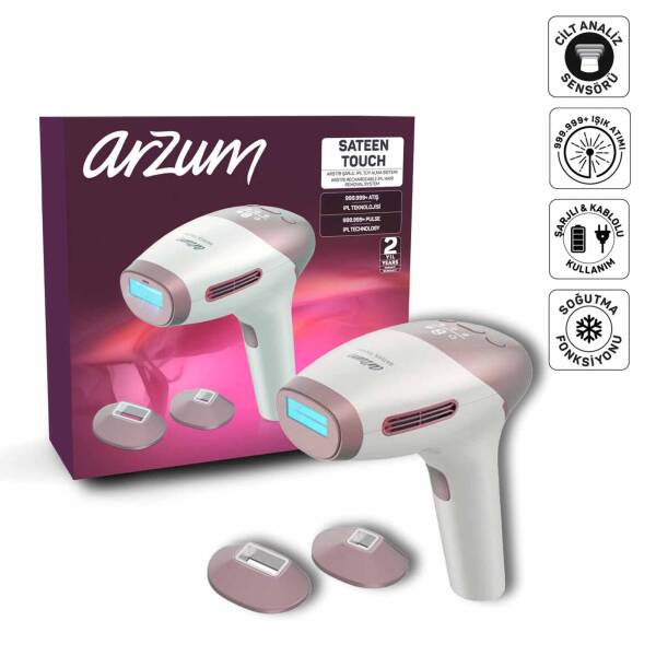 AR5178 SateenTouch IPL Lazer Epilasyon, 999.999 Atım, Evde Tüy Alma, Soğutmalı, 5 Kademe, Cilt Sensörü - 1
