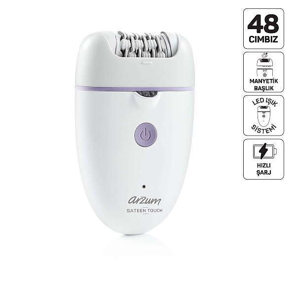 AR5173 Sateen Touch Şarjlı Epilasyon Cihazı, 48 Cımbızlı Başlık, 2 Farklı Hız Ayarı, Led Işık Sistemi - 1