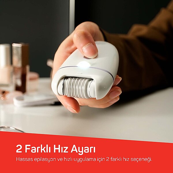 AR5173 Sateen Touch Şarjlı Epilasyon Cihazı, 48 Cımbızlı Başlık, 2 Farklı Hız Ayarı, Led Işık Sistemi - 5