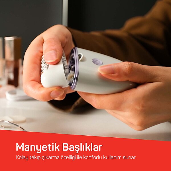 AR5173 Sateen Touch Şarjlı Epilasyon Cihazı, 48 Cımbızlı Başlık, 2 Farklı Hız Ayarı, Led Işık Sistemi - 6